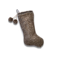 Luxe Faux Fur Stocking with Fur Pom-Poms